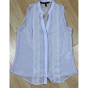 White House Black Market WHBM Lilac Sheer Dress Tank Top‎